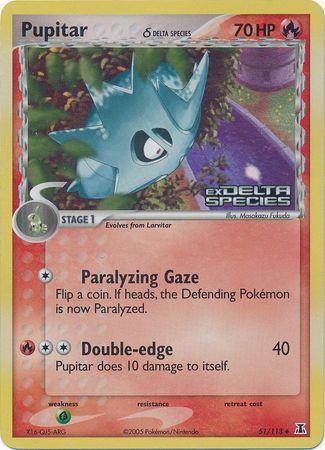 EX Delta Species Pupitar #51/113 reverse holo